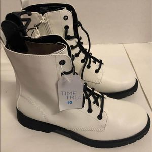 White Combat Boots Womens 10